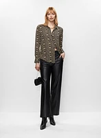 Haut à chaînes et pantalon en cuir végane