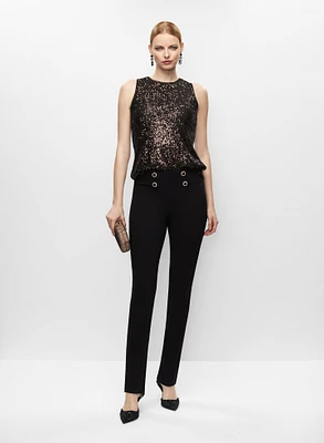 Pantalon droit et haut à sequins