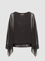 Sheer Sequin Detail Blouse