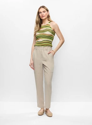 Camisole en tricot et pantalon à taille froncée