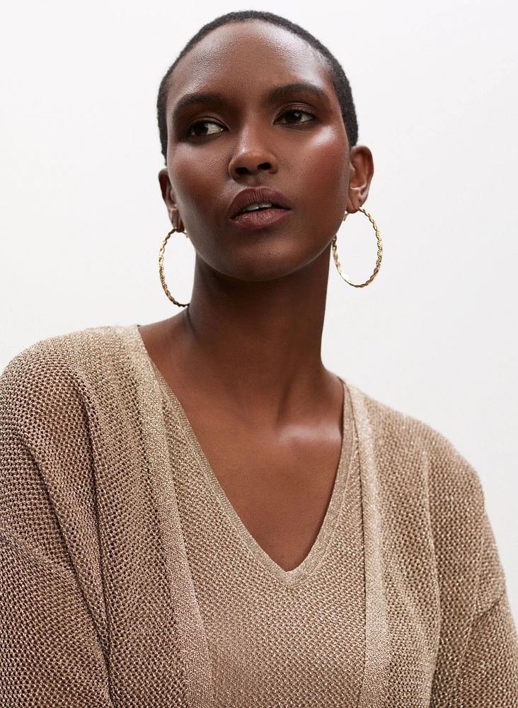 Cardigan long et métallisée