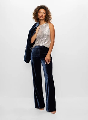 Pantalon en velours et haut à sequins