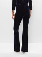 Velour Flare Leg Pull-On Pants