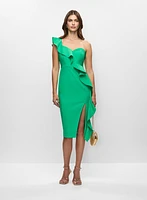 Adrianna Papell - One-Shoulder Flounced Dress