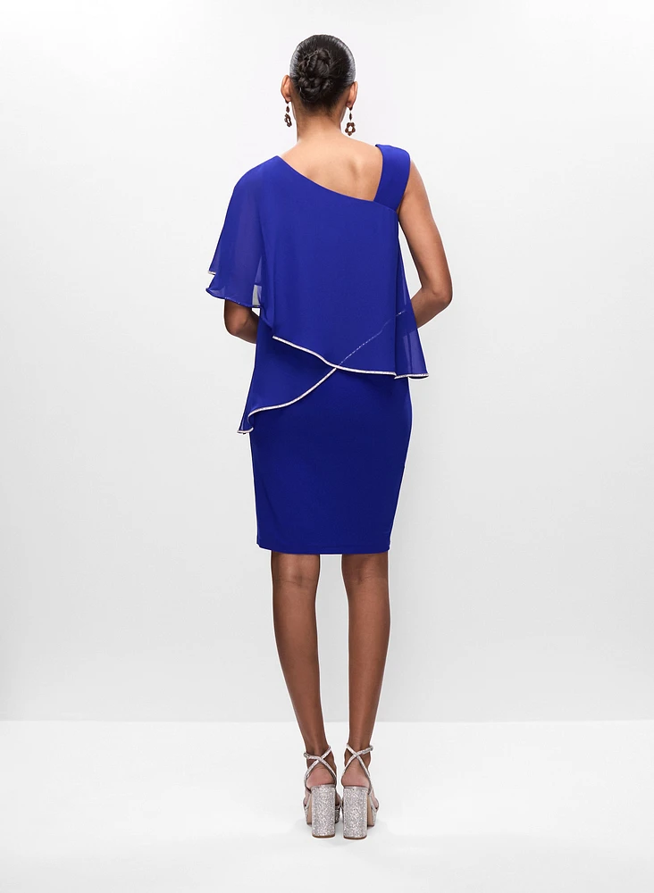 Joseph Ribkoff - Rhinestone Trim Chiffon Dress