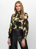 Abstract Print Chiffon Blouse