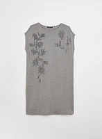 Robe t-shirt à détails floraux
