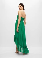 Robe bustier à ourlet asymétrique