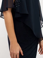 Rhinestone Detail Poncho Dress