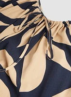 Robe maxi à motif feuilles