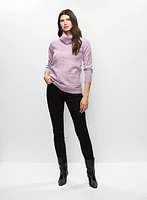Pull col bénitier et jean droit