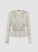 Sequin Peplum Top