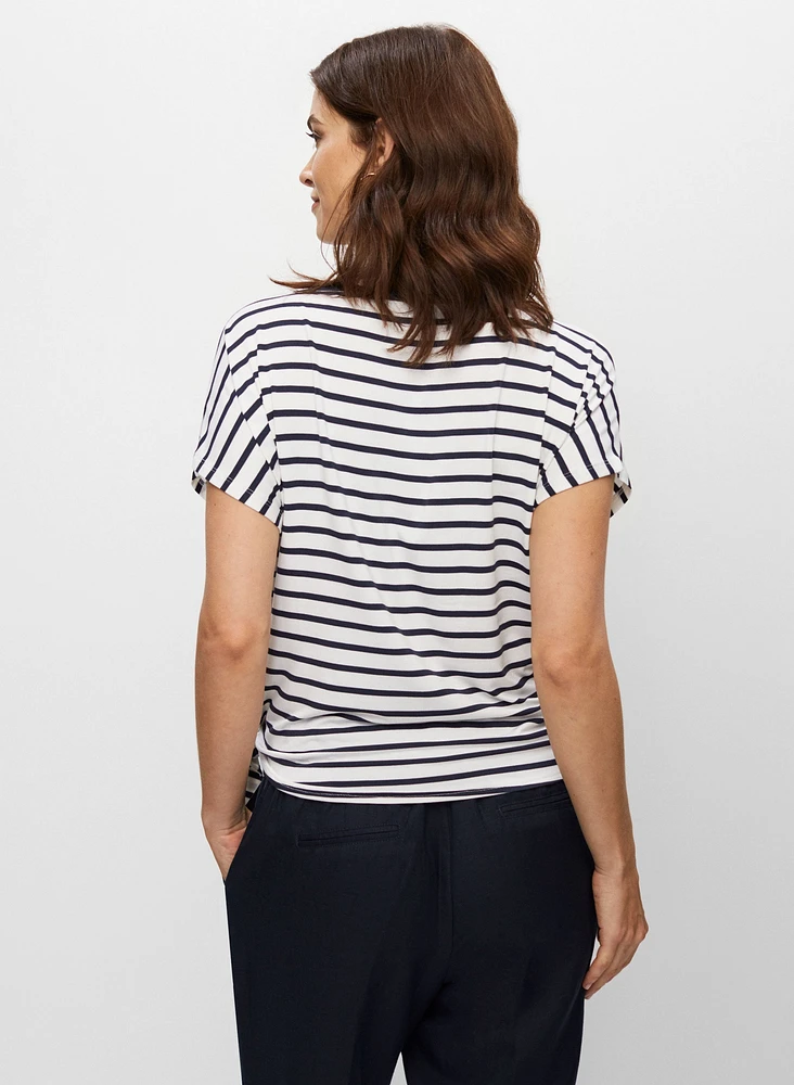 T-shirt rayé avec lien à nouer