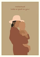 Mother's Day Greeting Card Mom With Hat Holding Baby