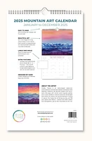 2025 Mountain Watercolor Art Wall Calendar