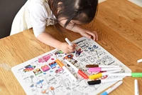 Toot Toot Honk Reusable Silicone Colouring Placemat by HeyDoodle