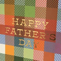 Happy Fathers Day Plaid Large Gift Bag