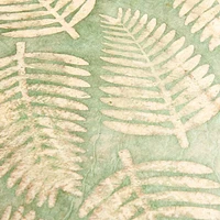 Large Leaves on Green Wax Handmade Paper