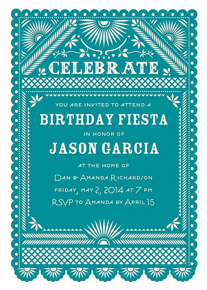 Fiesta Flag Birthday Party Invitation