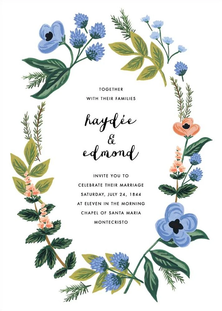 August Herbarium Wedding Invitation