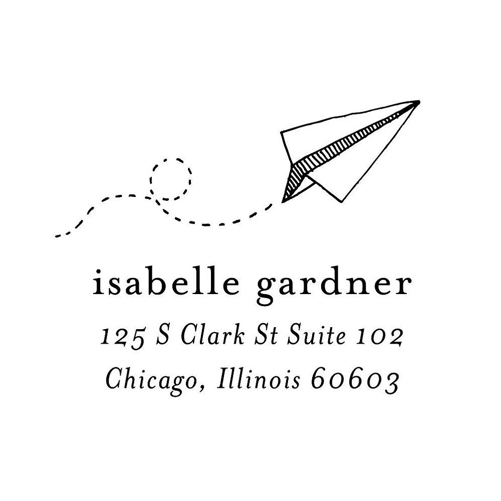 Paper Plane Address Stamp Plate