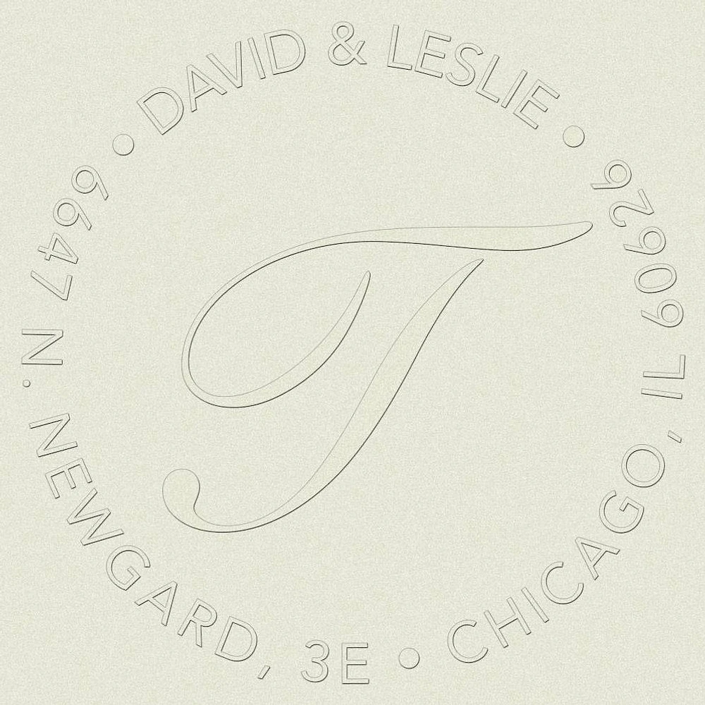 Circle Script Initial Custom Embosser Plate