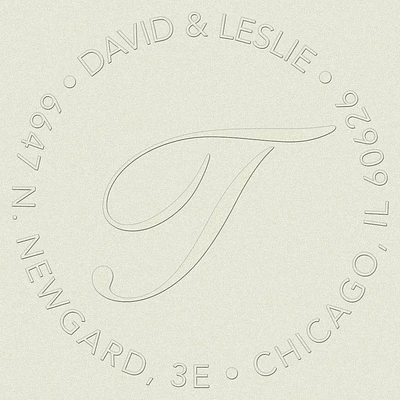 Circle Script Initial Custom Embosser Plate