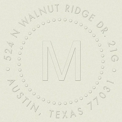 Single Bold Monogram Custom Embosser Plate