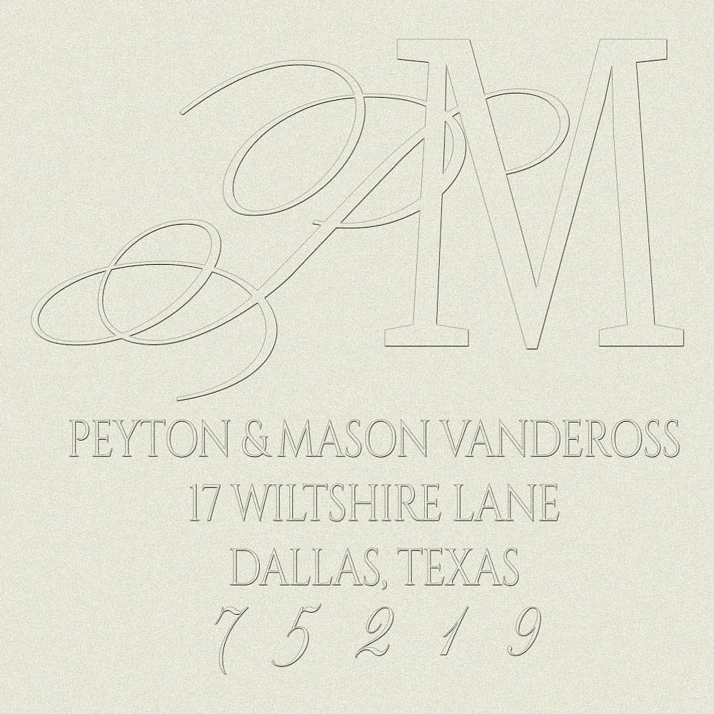 Serif Script Pair Custom Embosser Plate