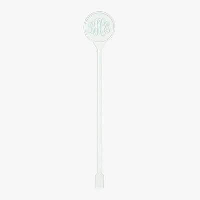 Clear Green Engraved Monogram Stirrers