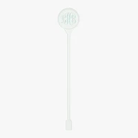 Clear Green Engraved Monogram Stirrers