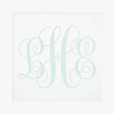 Clear Green Engraved Monogram Coasters