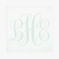 Clear Green Engraved Monogram Coasters