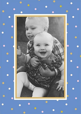 Wrapping Paper Blue Holiday Photo Card