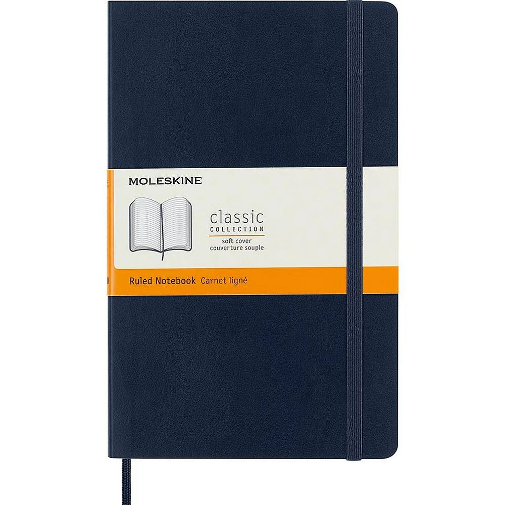 Moleskine Classic Notebook, Large, Ruled, Sapphire Blue
