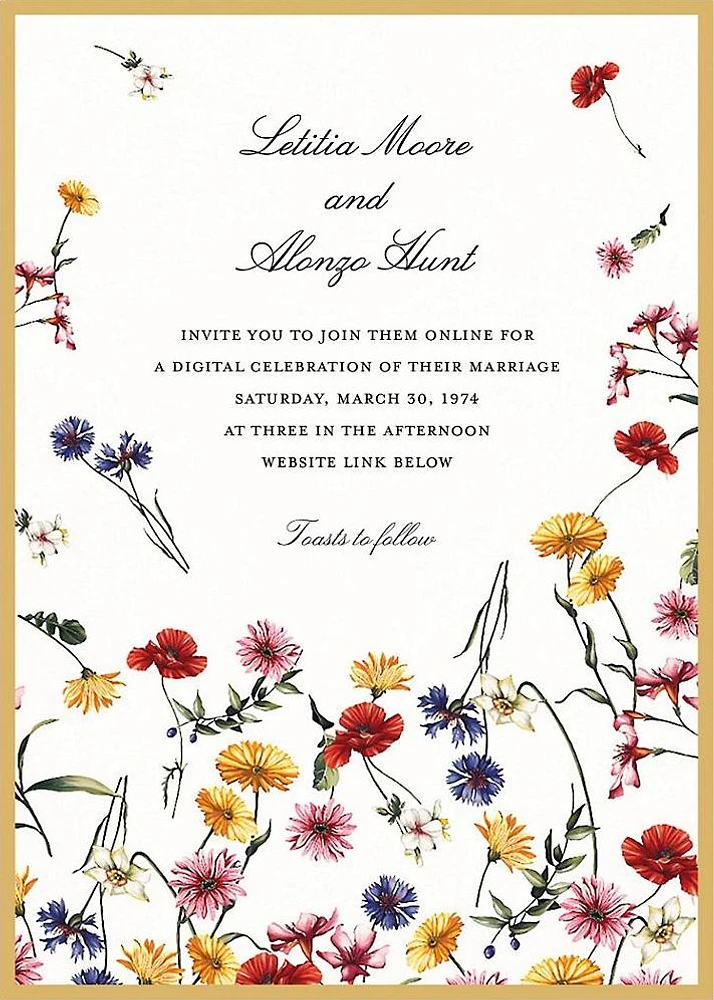 Floating Floral Wedding Invitation