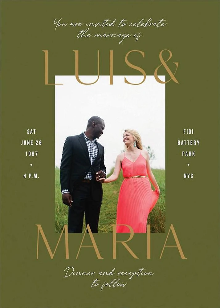 Simply Us Green Wedding Invitation