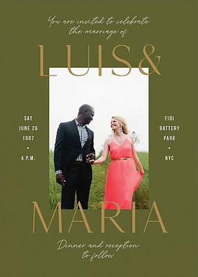 Simply Us Green Wedding Invitation