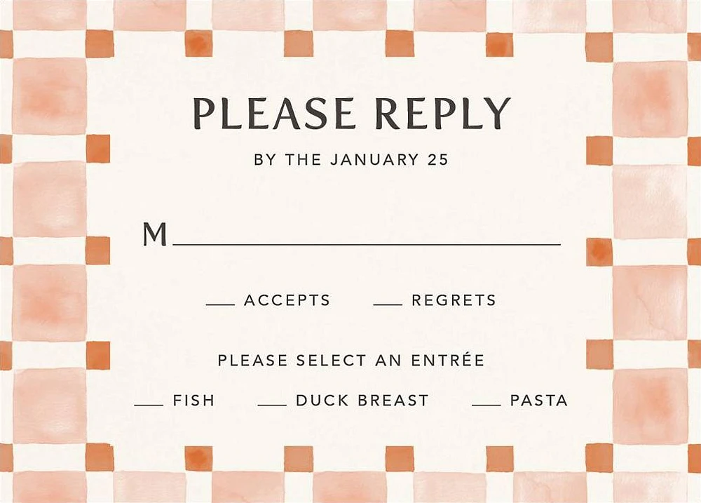 Organic Check Orange Response Card