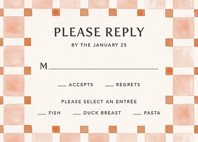 Organic Check Orange Response Card