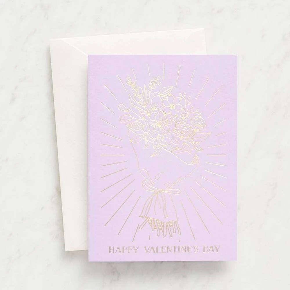 Valentine Bouquet Plum Card