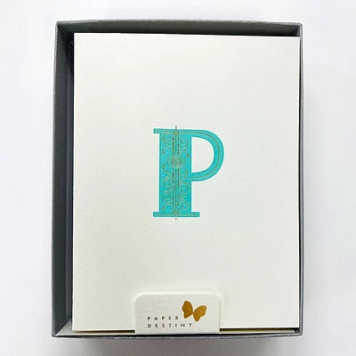 Monogram Letterpress Stationery Set