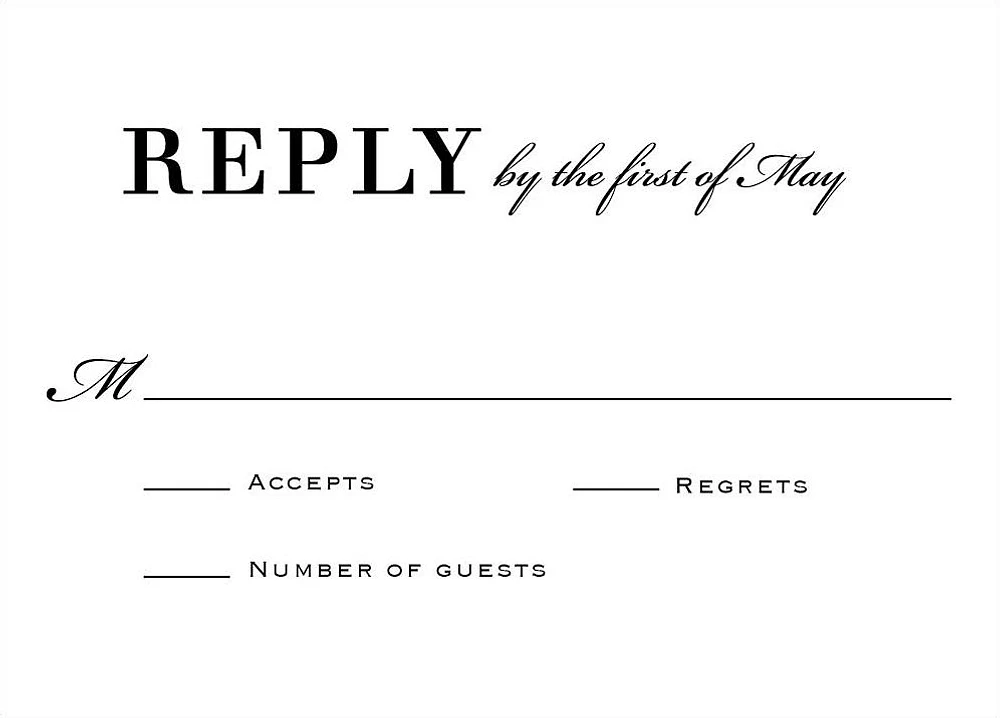 Chandelier Wedding Response Card