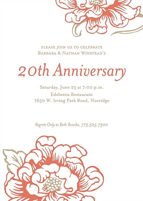 Cottage Bloom Anniversary Invitation