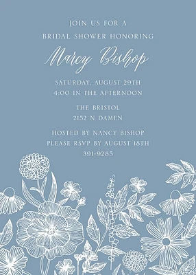 Perennial Sketch Bridal Shower Invitation