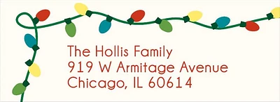 String Lights Holiday Return Address Label