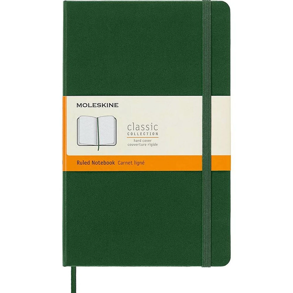 Moleskine Notebook, Large, Ruled, Myrtle Green, Hard (5 x 8.25)