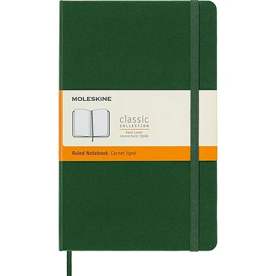 Moleskine Notebook, Large, Ruled, Myrtle Green, Hard (5 x 8.25)