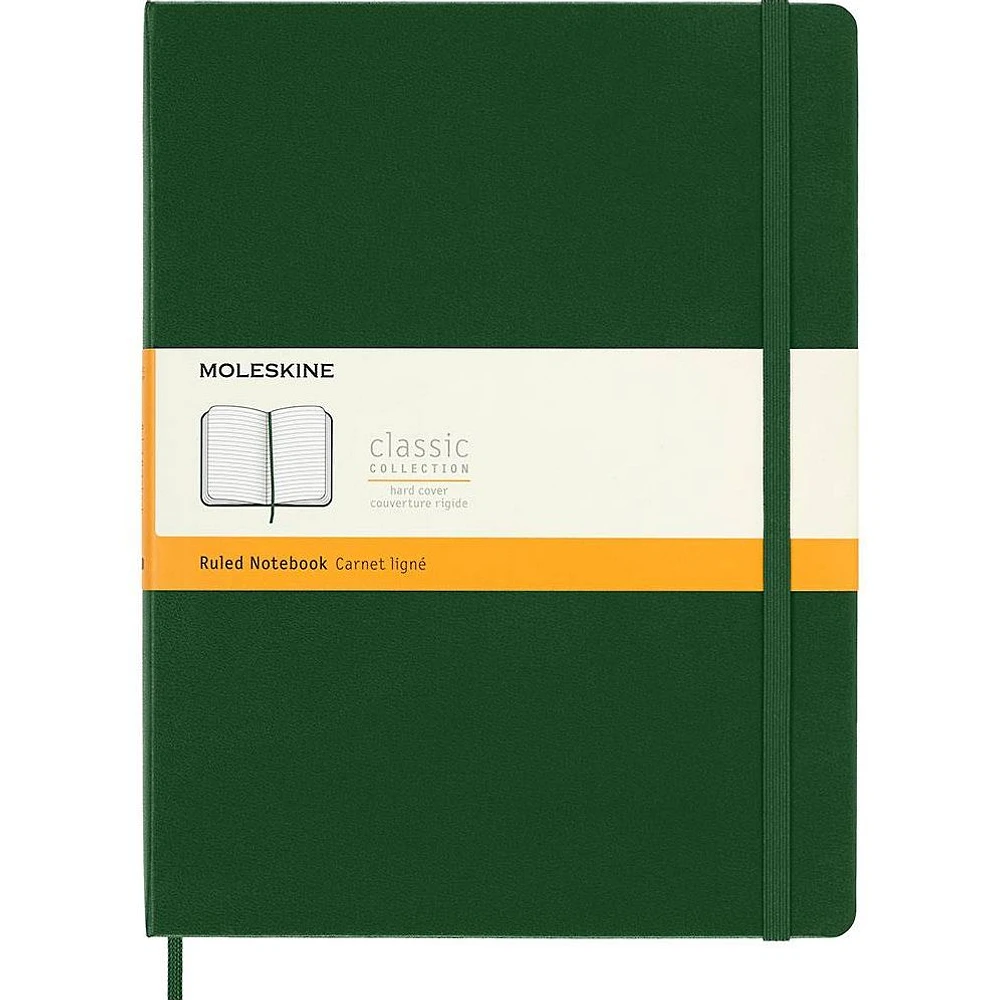 Moleskine Notebook, Extra Large, Ruled, Myrtle Green, Hard Cover (7.5 x 9.75)