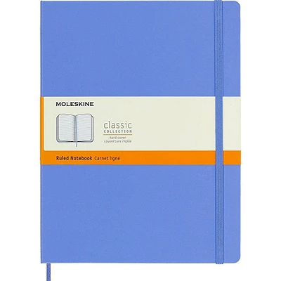 Moleskine Classic Notebook, Extra Large, Ruled, Hydrangea Blue, Hard Cover (7.5 X 9.75)